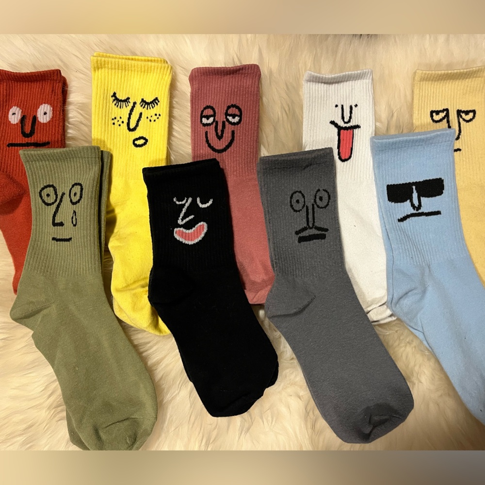 Funny Crazy Face Women’s crew socks